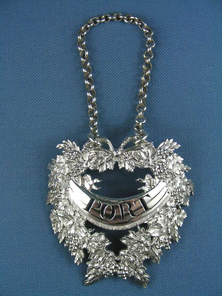 George III silver wine label for Port